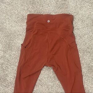 Lululemon Rust Leggings with Pockets